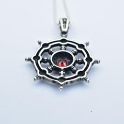 Dharma Wheel necklace dharmachakra pendant Buddhist necklace Wheel of Dharma gift for men women