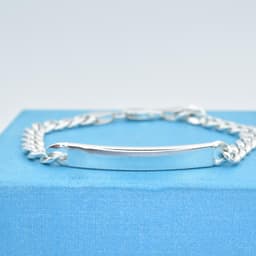 Sterling Silver Solid Mens Identity Curb Bracelet