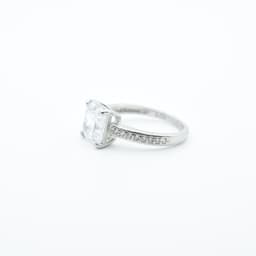  Sterling Silver Engagement Ring, Asscher Cut Diamond Inspired Ring| Elegant Whites Collection,