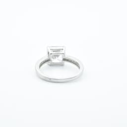  Sterling Silver Engagement Ring, Asscher Cut Diamond Inspired Ring| Elegant Whites Collection,