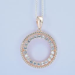  Round Shape Double Row Circle Pendant