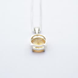 Natural Citrine Gemstone Pendant In Silver